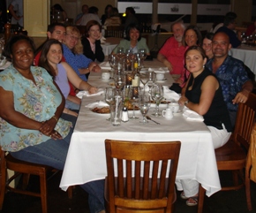 BPL and friends enjoying dinner at the Marigny Brasserie